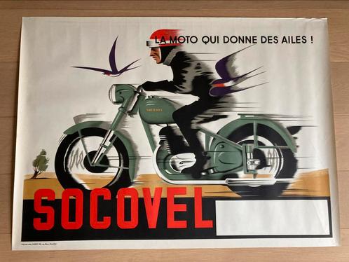 Socovel motorfietsposter uit de jaren dertig, Verzamelen, Posters, Zo goed als nieuw