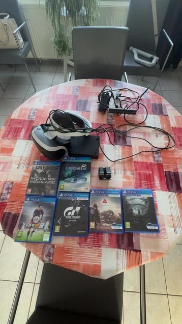 Vr headset ps4 met 6 games er bij, Enlèvement ou Envoi, Comme neuf, Lunettes VR, Sony PlayStation