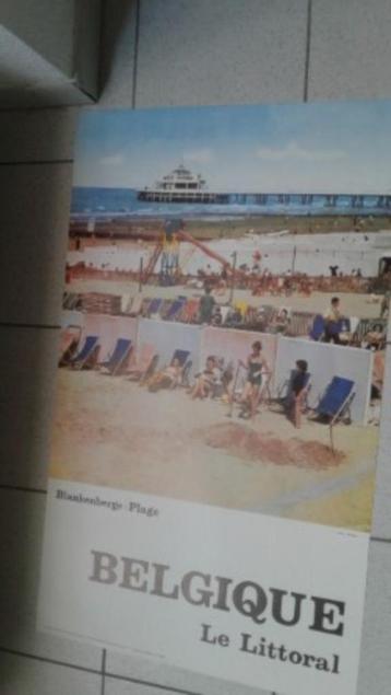 affiche Blankenberge plage, Belgique le littoral 1966 beschikbaar voor biedingen