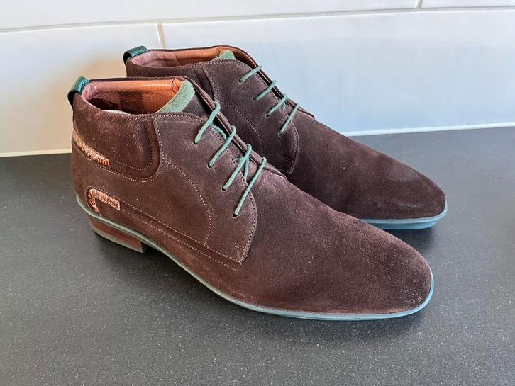 Floris van Bommel herenschoenen maat 8 / 42 H als nieuw, Vêtements | Hommes, Chaussures, Comme neuf, Chaussures à lacets, Brun