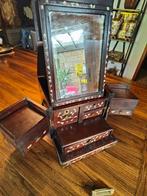 Boîte à bijoux - coiffeuse de voyage bois et nacre, Antiquités & Art, Enlèvement ou Envoi