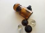 Oude stopsels ( glaswerk ) + bruin glazen potje, Ophalen of Verzenden