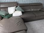 Zetel 3-zit met longchair, poef en relax, Huis en Inrichting, Ophalen, Gebruikt, Leer
