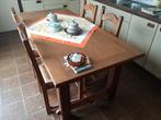 tafel en stoelen, Huis en Inrichting, Tafels | Eettafels, Ophalen, Gebruikt, 50 tot 100 cm, Landelijk