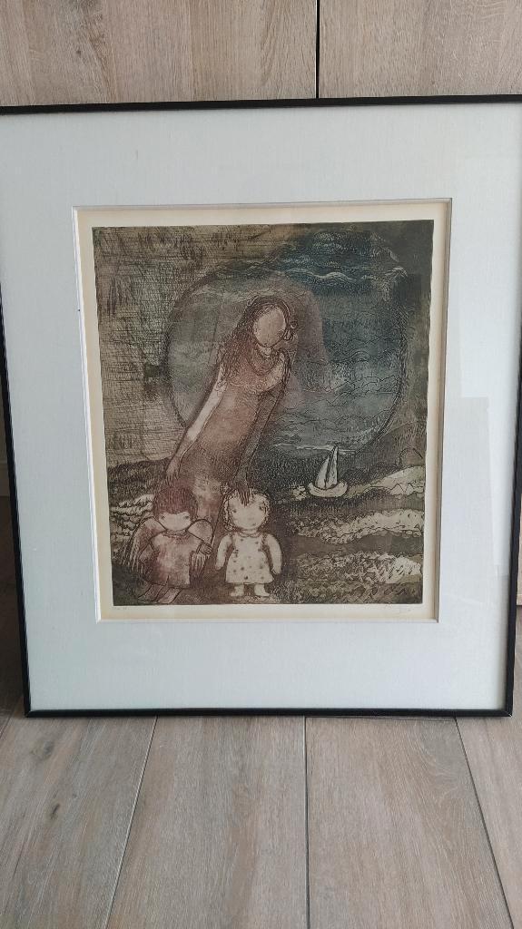 Ets van An Goris (gesigneerd) - Demeter, Antiek en Kunst, Kunst | Etsen en Gravures, Ophalen