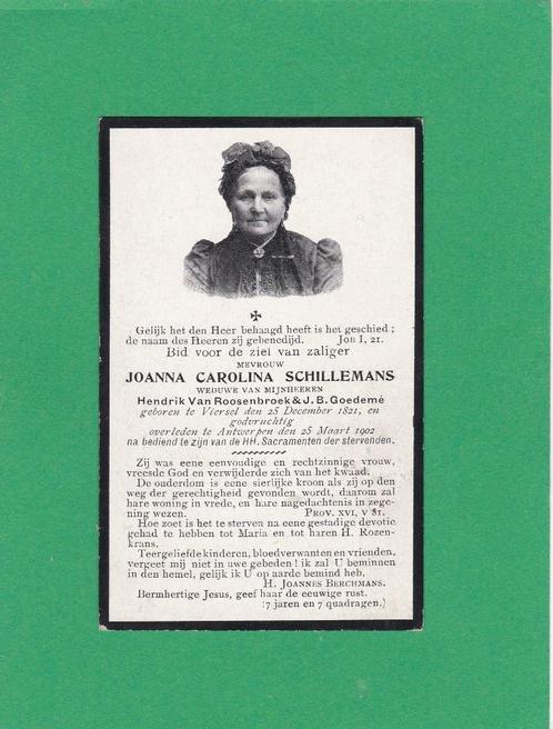 DP Joanna Carolina Schillemans, Collections, Images pieuses & Faire-part, Image pieuse, Enlèvement ou Envoi