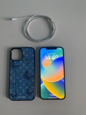 iPhone 12 Pro Max 256GB Pacific Blue + Hoesje & Lader