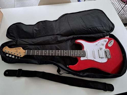 Elektrische gitaar met versterker en accessoires, Muziek en Instrumenten, Snaarinstrumenten | Gitaren | Elektrisch, Zo goed als nieuw