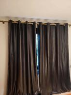 Prachtige bruine gordijnen met leereffect 135 cm x 240 cm, Huis en Inrichting, Ophalen of Verzenden