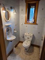 Antieke porseleinen Toilet met accessoires - handbeschilderd, Huis en Inrichting, Badkamer | Complete badkamers, Ophalen, Zo goed als nieuw