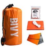 Nood tent / survival tent set 2 persoons - Oranje 240x150cm, Caravans en Kamperen, Tenten, Ophalen of Verzenden, Nieuw, Tot en met 2