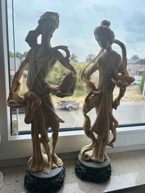 Oosterse beelden van man en vrouw (set), Antiek en Kunst, Kunst | Beelden en Houtsnijwerken, Ophalen