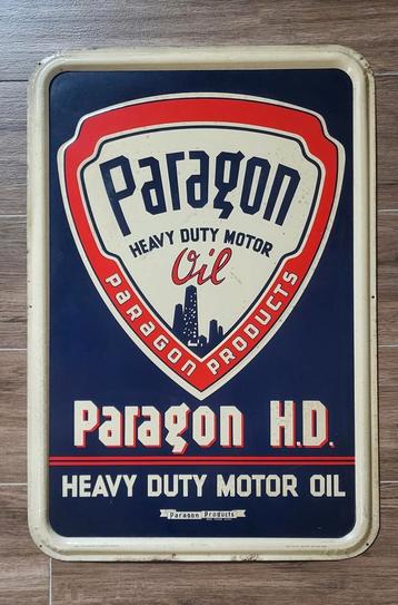 Blikken reclamebord Paragon Motor Oil. beschikbaar voor biedingen