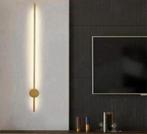 Applique murale Led Line, tige dorée, lampe murale moderne, Enlèvement ou Envoi, Neuf, Métal