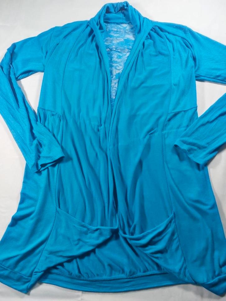 Cardigan ouvert bleu sans marque, Kleding | Dames, Truien en Vesten, Zo goed als nieuw, Maat 36 (S), Blauw, Ophalen of Verzenden