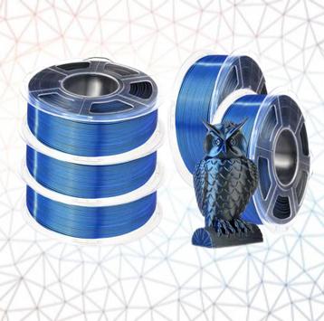 JAYO Nieuwe 3D filament SILK PLA+ dual color Zwart/ Blauw beschikbaar voor biedingen