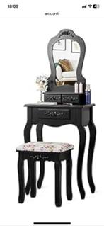 Petite Coiffeuse stylée noire, Huis en Inrichting, Tafels | Kaptafels, Ophalen, Ancien, 50 tot 100 cm, Zo goed als nieuw