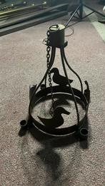Decoratieve metalen kaarsenhouder hangend, Huis en Inrichting, Lampen | Kroonluchters, Ophalen of Verzenden, Gebruikt