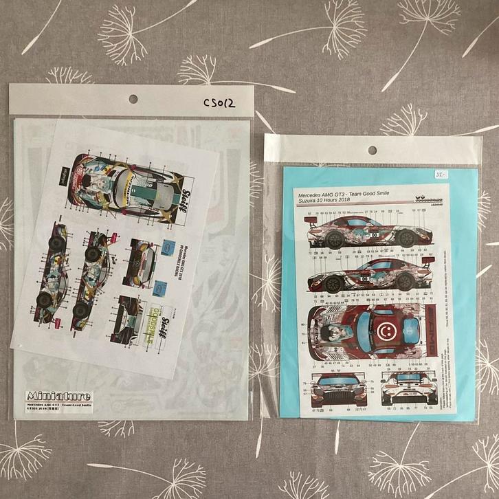 Mercedes AMG GT3 Team Goodsmile Racing decals, Hobby en Vrije tijd, Modelbouw | Auto's en Voertuigen, Zo goed als nieuw, Tamiya
