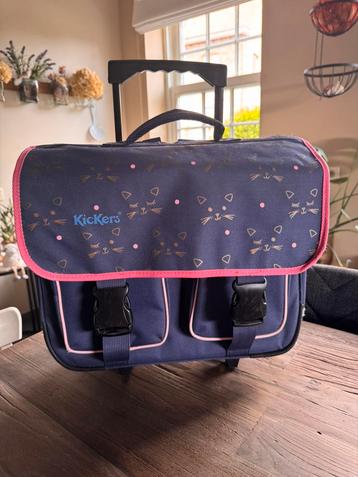 Grand cartable Kickers, bleu, violet et rose, avec des chats, Enlèvement, Bleu, Porte-documents ou Cartable, 40 à 50 cm