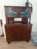 Antieke kast met glas in lood, Antiek en Kunst, Antiek | Meubels | Kasten, Ophalen