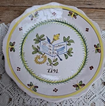 Wandbord, Franse revolutie, W la nation le loi le Roi, 1791 beschikbaar voor biedingen