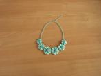 Turquoise ketting met 6 bloemen, Ophalen of Verzenden