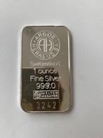 1 ounce ZILVER staafje Argor Heraeus, Ophalen of Verzenden, Zilver