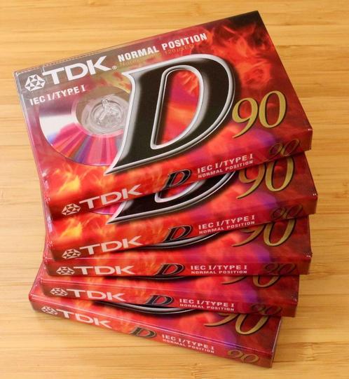 LOT 5x Cassettes Audio 90 TDK Japan D90 K7 NEUF sous CELLO, CD & DVD, Cassettes audio, Neuf, dans son emballage, Vierge, 2 à 25 cassettes audio