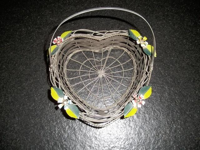 Vintage verzilverd bruiloftmandje, jaren 50., Antiquités & Art, Curiosités & Brocante, Enlèvement ou Envoi