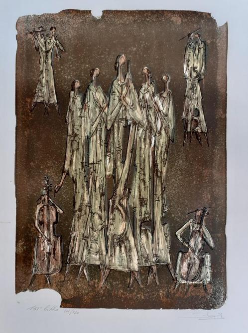"Het feest" - Remy Cornelissen, Antiek en Kunst, Kunst | Litho's en Zeefdrukken, Ophalen