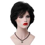 Pruik kort haar in laagjes zwart kleur 1, Verzenden, Nieuw