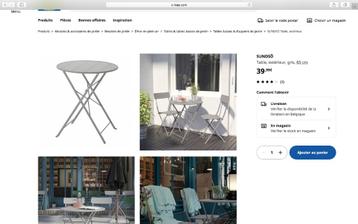 Table ronde balcon / terrasse Sundso IKEA