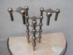 6 nagel kandelaars STOFF  design croom metaal 1960, Enlèvement ou Envoi