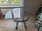 GLAZEN RONDE TAFEL, Huis en Inrichting, Tafels | Eettafels, Ophalen, 100 tot 150 cm, Rond, Zo goed als nieuw