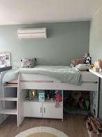 Bed - halfhoogslaper (h: 110cm) - wit, Ophalen, Zo goed als nieuw, Halfhoogslaper