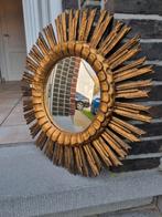 Grote zonnespiegel 52 cm hout., Gebruikt, Rond, Ophalen of Verzenden, Minder dan 100 cm