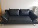 Canapé-lit en cuir simili noir, Noir, Utilisé, Enlèvement ou Envoi, 200 cm