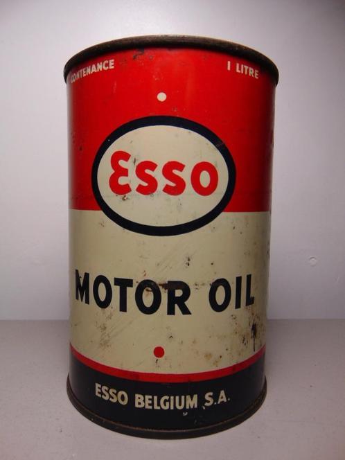 Bidon d'huile moteur Esso (plein), Collections, Marques & Objets publicitaires, Utilisé, Emballage, Enlèvement ou Envoi