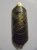 fietsplaat cycles o. gobert warouignies balhoofdplaatje, Antiek en Kunst, Curiosa en Brocante, Ophalen of Verzenden