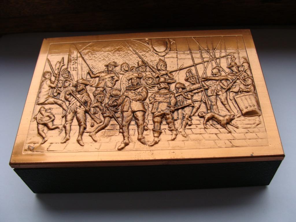 boîte à cigare vide, bois et cuivre,vintage, Collections, Articles de fumeurs, Briquets & Boîtes d'allumettes, Comme neuf, Boite à tabac ou Emballage