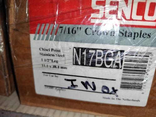senco Q N nieten inox rvs vor nietpistool nietmachine tacker, Doe-het-zelf en Bouw, IJzerwaren en Bevestigingsmiddelen, Nieuw