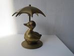 Vintage massief messing eend met parasol, Antiek en Kunst, Ophalen of Verzenden