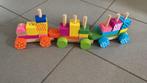 houten stapel blokkentrein, Kinderen en Baby's, Speelgoed | Houten speelgoed, Overige typen, Gebruikt, Ophalen