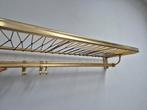Vintage garderobe met hoedenplank – messing – retro design, Gebruikt, Minder dan 100 cm, Metaal, Ophalen