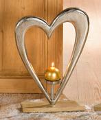 Hart met kandelaar - Dubbel hart met waxinelichthouder enz