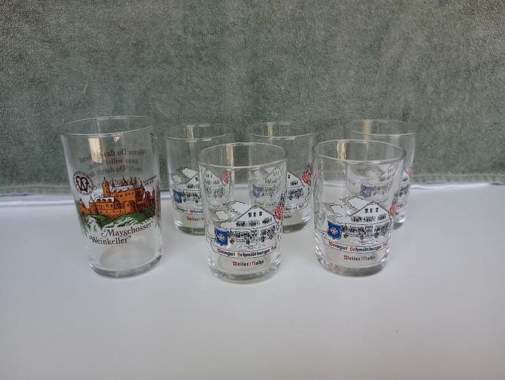 6-delig lot : Schmittburger en Mayschosser, Verzamelen, Glas en Drinkglazen, Zo goed als nieuw, Borrel- of Shotglas, Ophalen of Verzenden