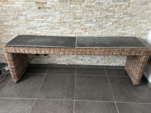 Rotan console Gommaire Cleybergh, Huis en Inrichting, Kasten | Dressoirs, Gebruikt, 200 cm of meer, 25 tot 50 cm, Overige materialen
