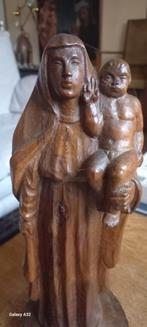 Statue de la Vierge en bois d'olivier vers 1900., Antiquités & Art, Enlèvement ou Envoi