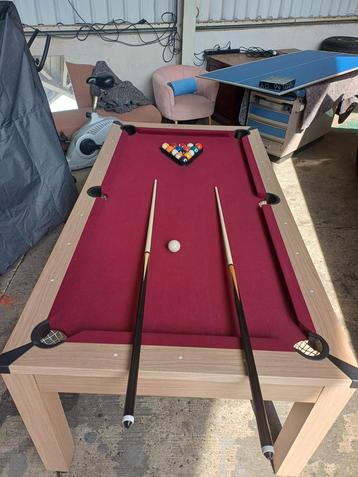 Pooltafel / Ping Pong tafel / Eettaffel 3 in 1 beschikbaar voor biedingen